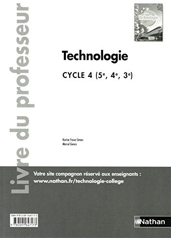 Technologie cycle 4 (5ème/4ème/3ème) - professeur - 2016