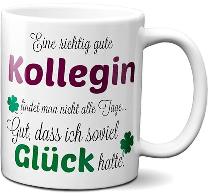 Kollegin Tasse - Geschenk für Arbeitskollegin - Dankeschön Tasse - Beste Kollegin Tasse - Kollegin Kaffeebecher - Teetasse für die Kollegin Abschied