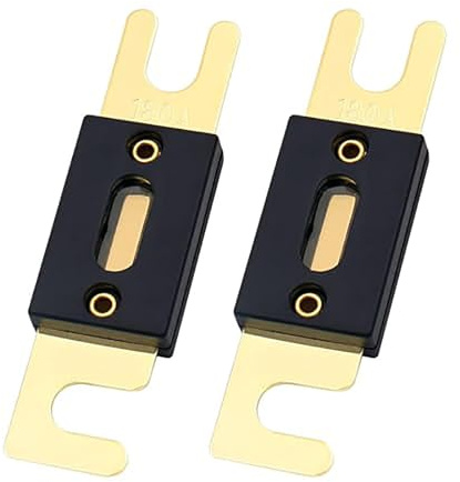 Baomain 2-Pack 180A ANL Fuse Bulk Value Pack with Gold-Plated Terminals for Car Audio, Amplifier, Truck, Boat, RV - 12V/24V Circuit Protection