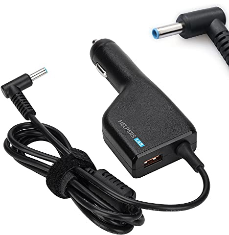 Helpers lab Laptop Notebook KFZ Netzteil Ladegerät Adapter für HP Laptop Envy4 Envy6 EliteBook TouchSmart Folio Pavilion Stream Split Spectre Zbook chromebook 19,5V 4,62A 3,33A 2,31A mit USB QC3.0