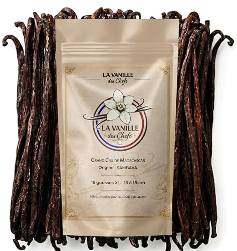 Baccelli di vaniglia del bourbon nero agrumeto di qualità del Madagascar (10 chiodi di garofano da 12 a 15 cm per manovrino di 28gr)