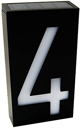 KEEDA LED Numero Civico con illuminazione a 6 LED Energia Solare, Numeri di Casa, House Sign Plaque Lampada Solare
