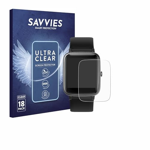 Savvies Schutzfolie für Fitpolo ID205L 1.3 | 18 Stück Transparenter Displayschutz Made in Germany Ultra-Klar Displayschutz-Folie