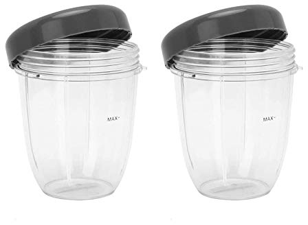 18oz Cup with Flat Lid Replacement Parts- 2Pcs Compatible with Nutribullet Accessory 600W 900W Blender Juicer