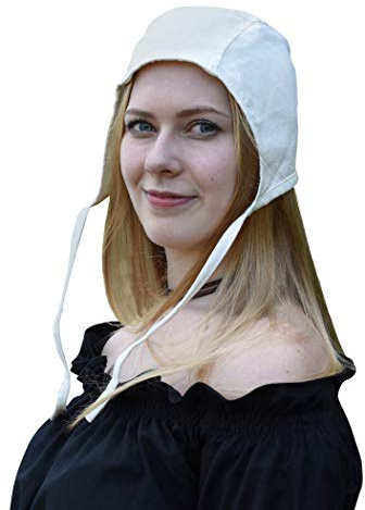 Battle-Merchant Mittelalterliche Bundhaube mit Bändern | Mütze, Hut, Kopfbedeckung, Haube, Mittelalter, Reenactment, LARP & Fantasy Cosplay