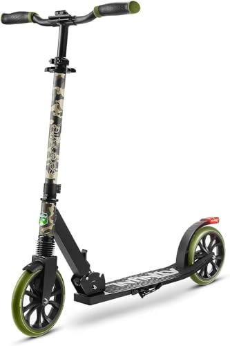 SereneLife Folding Kick Scooter for Kids Ages 8-12, Teenagers 11-15, and Adults - Big Wheels, Stunt Scooter for Boys and Girls (Camouflage)