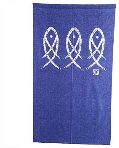 Tissting Cortina de Entrada de Estilo Japonés, Tapiz de Puerta Larga Noren Tradicional Estampado de 3 Peces para Decoración del Hogar 150 x 85cm/59 x 33,5pulgadas