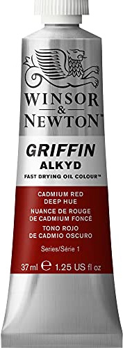 Winsor & Newton Griffin Alkyd Oil Paint, Cadmium Red Deep Hue, 37ml Tube
