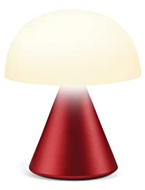 Lexon MINA Mini wiederaufladbare kabellose LED-Tischlampe, für Nachttisch oder Schreibtisch, mit Dimmer, bis zu 12 Stunden Akkulaufzeit - Dunkelrot