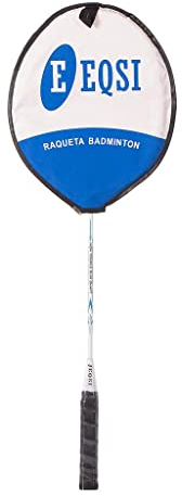 Eqsi Badminton Schläger mit Badminto-Hülle, Weiß, Einheitsgröße