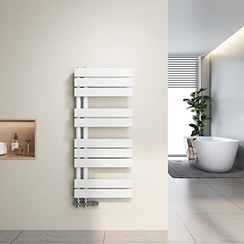 Heilmetz Badheizkörper Flach Design Heizkörper Badezimmer Handtuchheizkörper mit Seitenanschluss 400x899mm