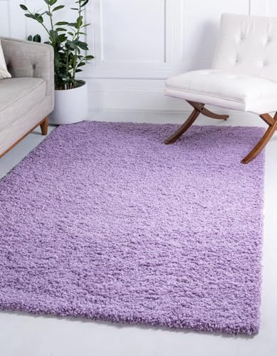 GULLAMBO Rugs Living Room - Easy to Clean Fluffy Area Rugs Lounge Bedroom, Hallway Office & Kitchen - Carpet Runner Large & Small OXFORD (45mm) (120x170cm, 912 Lilac)