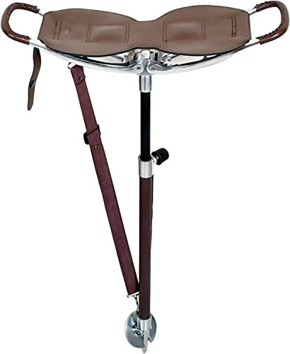Adjustable Antique Brown Shooting Stick | Very Durable Heavy Duty Big Size Leather Seat Folding Chairs | Polo Fishing Golf Seat Stick | Lightweight Hiking Walking Sticks
