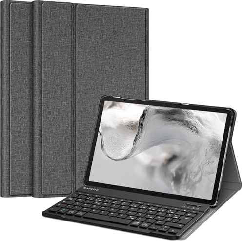 FINTIE Tastatur Hülle für Samsung Galaxy Tab A11+ Plus/Tab A9+ Plus 11 Zoll | Magnetisch Abnehmbare Deutsches QWERTZ-Layout Bluetooth Tastatur, Verstellbarer Ständer, Grau
