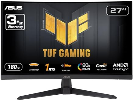 ASUS Gamer Tuf Monitor 27 Vg27vq3b Curvo 180Hz Full HD 1ms Nero