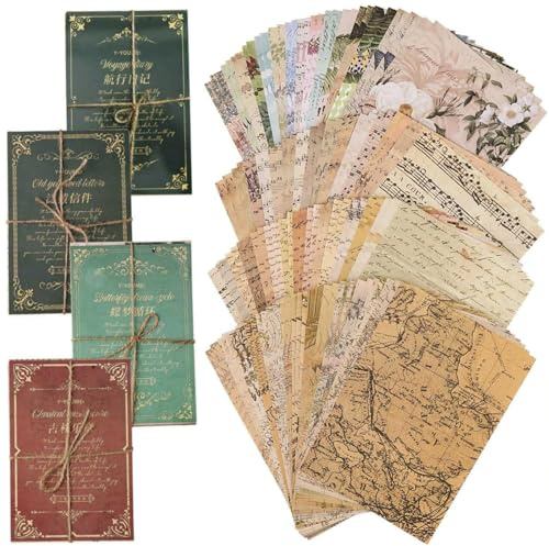 Scrapbook Paper, 4 Packs Vintage Pattern Paper for Decoupage Papers Sheet, Card Making, Journaling, Gift Wrapping | Scrapbook Accessories for Craft, Album, Collage