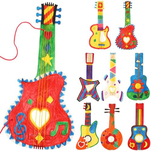 Toyvian Unbemalte Gitarrenausschnitte Aus Holz – Bastelbedarf Leere Gitarrenformen Aus Holz Für Kunstprojekte