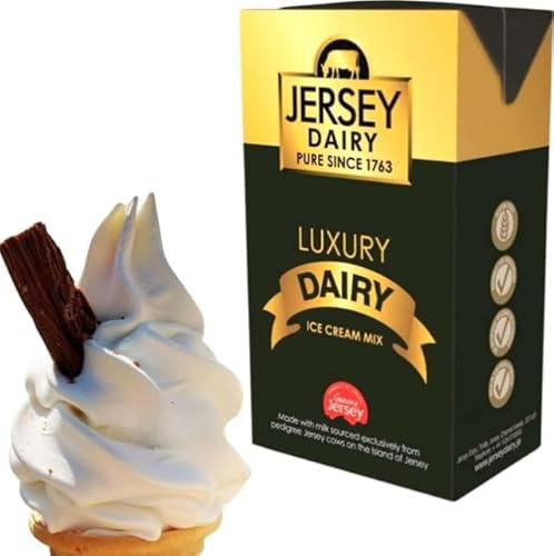 Jersey Dairy Luxury Soft Ice Cream & Thickshake Mix – 1 L Cartons (Pack of 6), Creamy Premium Ice Cream Base