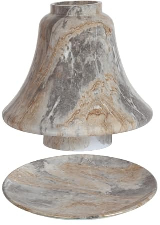 Accessori per candele aromatiche, paralume in barattolo con vassoio, set di piatti in vetro, effetto marmo grigio, decorazione per la casa