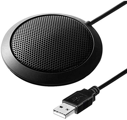 UHJKLA Microphone d'ordinateur de conférence USB, Micro de Bureau Portable à Bordure métallique, Micro omnidirectionnel Plug & Play, Corps Anti-Chute pour Windows, Mac, réunion,