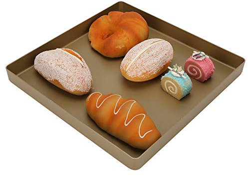 Teglia da Forno Antiaderente in Lega di Alluminio Dorata per Pane, Pizza, Accessori da per Cottura Fai da Te