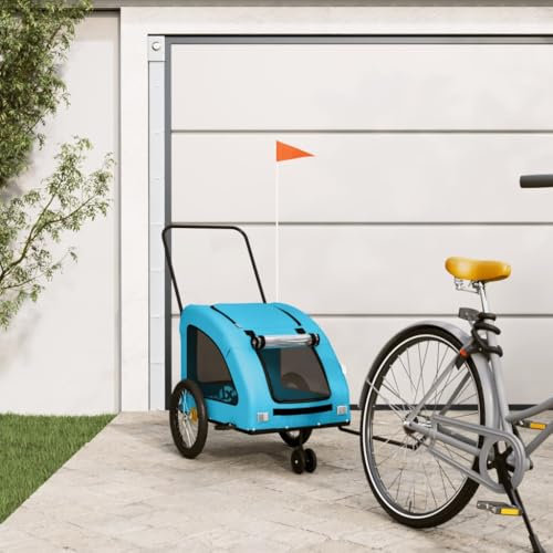 ShGaxin Fahrradanhänger Hunde Blau Oxford-Gewebe und Eisen, Fahrrad Anhänger, Lastenanhänger, Handwagen, Fahrrad-lastenanhänger, Lastenfahrrad - 93988