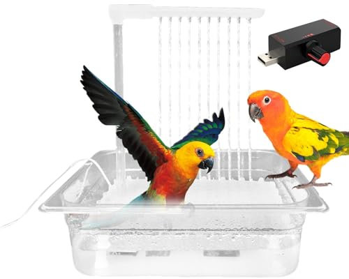 Vogeldusche Wellensittich - Vogeles Dusche - Automatische Vogelbrunnen, Multifunktionaler Vogeldusche Mit Mehreren Wasserhähnen, Einstellbare Wassergeschwindigkeit Badewanne Vogelbad
