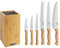 Richardson Sheffield Artisan Bois - Bloc en bambou avec 6 couteaux de cuisine