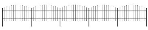 staketenzaun hoch,zaun garten,Gartenzaun mit Speerspitzen Stahl (1-1,25) x 8,5 m SchwarzGeeignet für Gärten, Zäune, Ästhetik