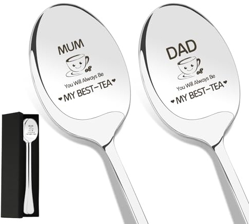 Mum and Dad Gifts Mummy and Daddy Gifts Birthday Gift for Daddy Mummy Parents from Daughter Son Coffee Tea Lovers Spoon Mothers Day Presents Fathers Day Presents for Parents to be Easter Christmas