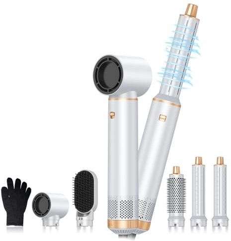 5 in 1 Hairstyler Pro, Airbrush Air Styler, Multi-Styler Hair Dryer Brush, Left Right Magic Hair Curler,Wind Speed and Temperature,5 in One Styling Tool for Curling Straightening,All Hair Type Length