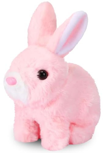 YeahBoom Jouet de Lapin Interactif Réaliste,Jouet Interactif Lapin de Paques,Jouets en Peluche électronique pour Enfants,Lapin en Peluche Interactive,Animaux en Peluche Interactifs