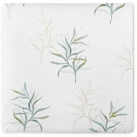 Mank Servietten Besteckservietten Nala, Frühling Sommer Serviette stoffähnliche weiße Serviettentaschen perfekt für die Gastronomie, Einwegservietten floral (50, 40 x 40 cm, Airlaid)