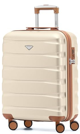 Flight Knight Leichte 4-Rad-ABS-Hartschalenkoffer Handgepack, zugelassen fur uber 60 Fluggesellschaften, einschließlich easyJet, Jet2 und maximale Große fur Ryanair (Priority) 55 x 40 x 20 cm