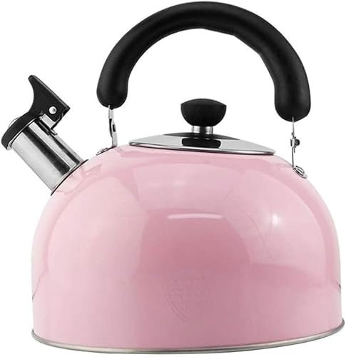 OZBMA Bollitore da tè fischiettante Candy Bollitore da tè in Acciaio Inox Piano Cottura Teiera Gas Induzione Cucina Universale, Bollitore Piano Cottura Bollitore da tè fischiettante (Rosa 4l)