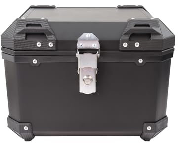 Aptliton Motorcycle Rear Box Waterproof Motorcycle Top Case Tail Box 45L with Lock for Luggage Storage, Helmet Luggage Box Motorbike Top Case