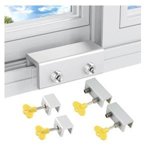 JYNVO 4 Piezas Cierre Ventana Corredera | Cerradura Puerta Corredera | Seguridad Ventanas Niños y Bloqueo Ventanas Correderas