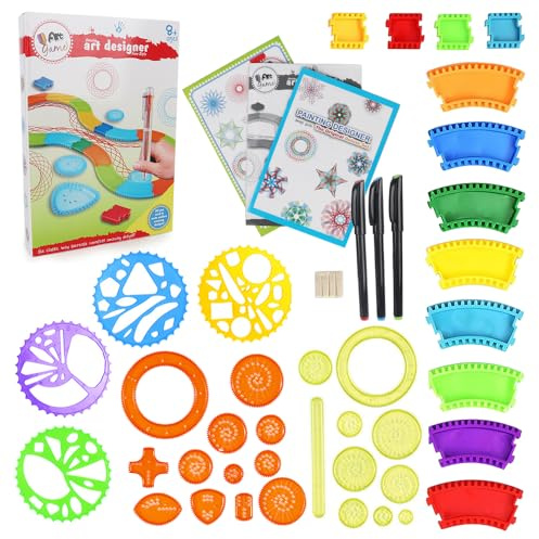 YANGUN Spirograph, 43 pcs Spirograph Deluxe, Spirographe Enfant, Mandala Designer, Spirographe Art Design Set pour Enfants et Adultes