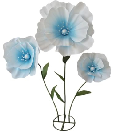 Baoblaze Fiori Giganti per Decorazioni Nuziali con Base in Piedi, Eleganti Festoni Floreali Decorativi per Feste Nuziali, Decorazioni per Il Soggiorno, Azzurro