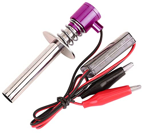 LUCKDANO Encendedor de Arranque con Bujía Incandescente para Motor de Coche Nitro RC, Encendedor Electrónico de 6V-24V con Opciones y Morado, Funciona con Baterías de Litio (Violeta)
