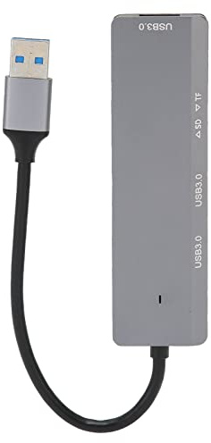 USB3.0 Hub 3 Port, USB Hub 5Gbps with SD/Reader, Aluminum y USB Splitter for PC Laptop, Speed Data Transfer, Plug and Play, Portable Expan Dock for Keyboard Hard Drive