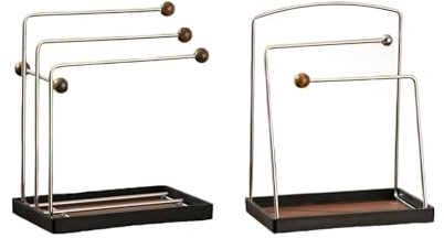 SQOYEI Rostfritt Stål Pastatork för Hemlagad Spaghetti, Flerlagersförvaring Pastaställ återanvändbar Pasta Torkställning(Set C)