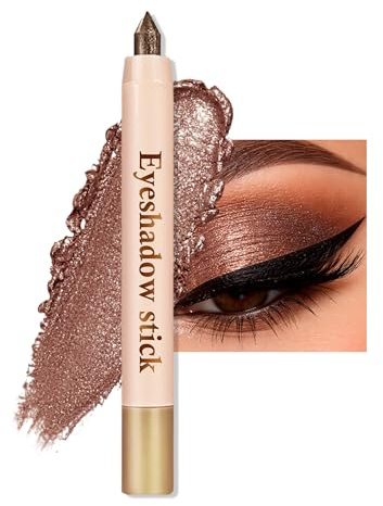 Jutqut Braun Glitzer Lidschatten Stift, Metallic Eyeshadow Stick,#07 | Shimmer, Cream Finish, Hervorhebung Pigmentierter, Glänzender, Langanhaltend, Knitterfrei