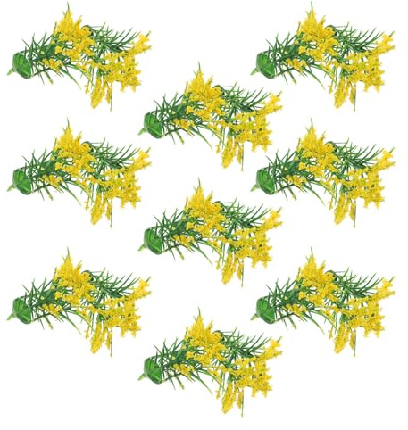 Gogogmee 20 Pezzi Mini Decorazioni Vegetali in Plastica Gialle 5Cm per Casa delle Bambole Piante Simulate Realistiche per Paesaggi in Miniatura e Accessori Decorativi per Giardino in