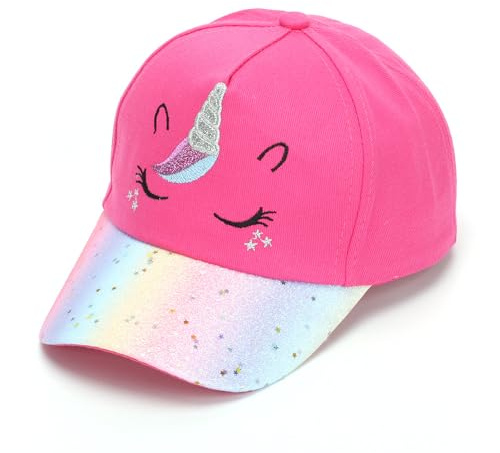 GizellMG Casquette Baseball Enfant 4-8 Ans, Chapeau Fantaisie Paillettes Arc-en-Ciel, Chapeau de Soleil Fille garçon Motif Broderie Animal, Anti-UV, Taille Réglable, Children’s Cap Photo fête