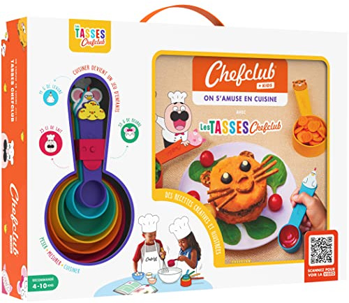 Chefclub Kids - Coffret pour enfant : Livre de Cuisine et Tasses à mesurer - On s'amuse en cuisine