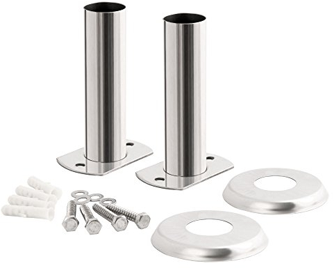 ZELSIUS set di flangia per il montaggio di piscine, Ø 40 mm, in acciaio inox V2A, per il fissaggio di scale, terminali della scala, kit di flange incluso materiale per il montaggio