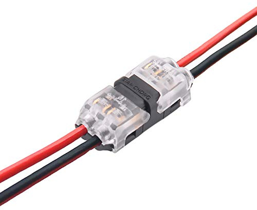 Brightfour Low Voltage Wire Connectors, 12 Pack Quick Solderless Splice, 2 Way Automotive, Reliable Connection I Type 2 Pins, Fits 20-24 AWG