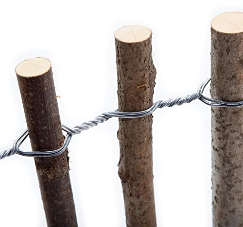 BooGardi Staketenzaun mit Rinde Rollsteckzaun Holz in 6 Varianten · 35cm hoch · 3m lang · Lattenabstand 7-9cm · Beeteinfassung Rollzaun · Beetumrandung aus Haselnuss