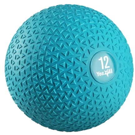 Yes4All Fitness Slam Medizinball, Dreieck, 5,4 kg, für Übung, Kraft, Power-Workout, Workout-Ball, gewichteter Ball, Gymnastikball, trendiges Blaugrün